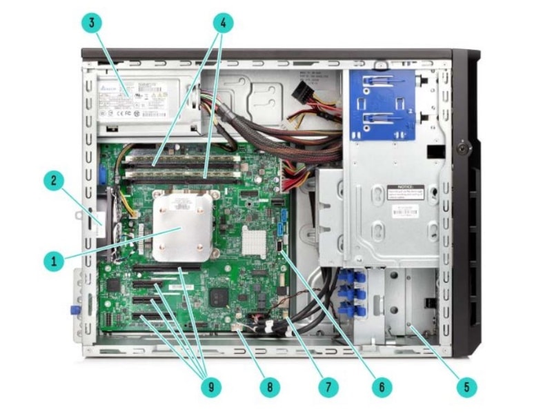 نمای داخلی سرور HP ML30 G9 